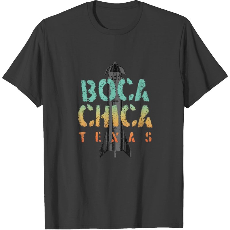 Boca Chica Texas T-Shirt for Men in Black — Mens T Shirts