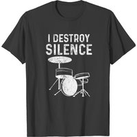 T-shirt Drums Silence Destroy Selon le Batteur pour Hommes