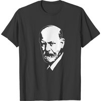 T-shirt Noir sur Blanc Sigmund Freud pour Hommes — T-shirts pour hommes