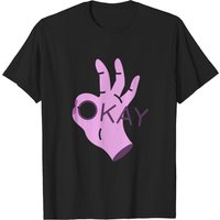 T-shirt Okay Hand pour hommes en noir