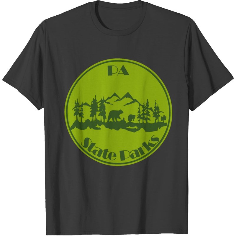 T-shirt vert ours des parcs d'État de la PA pour hommes — T-shirts pour hommes