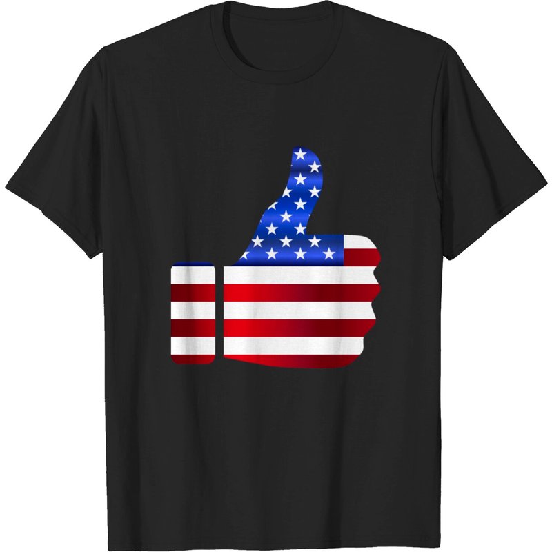 T-shirt Américain avec Drapeau Thumbs Up pour Hommes — T-shirts pour hommes