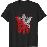 T-shirt Zombie Costume Halloween Crâne Os pour Hommes