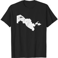 T-shirt Carte de l'Ouzbékistan pour hommes