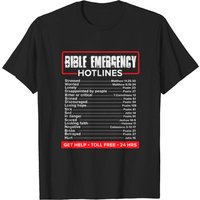 T-shirt Bible Emergency Hotlines pour hommes