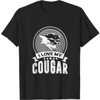 T-shirt I Love My Cougar pour hommes en noir