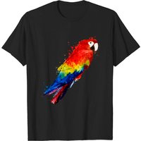 T-shirt pour hommes avec perroquet scarlet en aquarelle