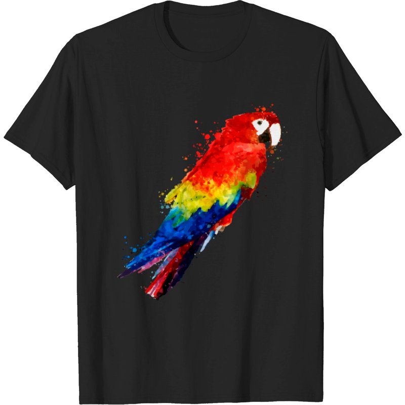 T-shirt pour hommes avec perroquet scarlet en aquarelle — T-shirts pour hommes