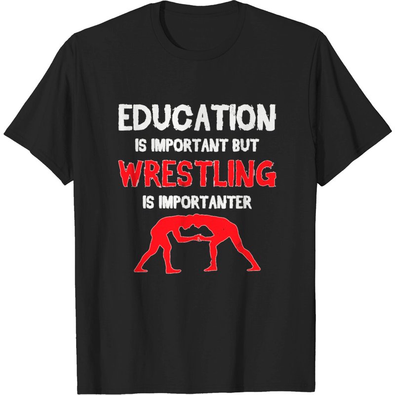 T-shirt de lutte pour hommes en noir