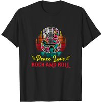 T-shirt Vintage Peace Love Rock And Roll pour hommes — T-shirts pour hommes