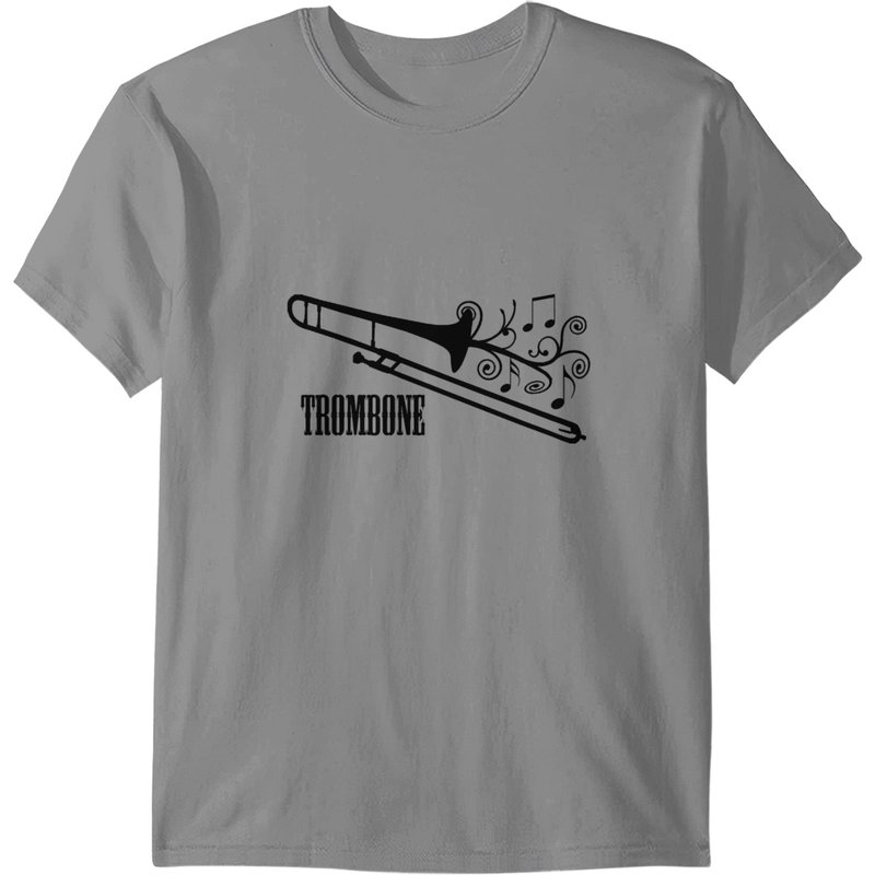 T-shirt Trombone avec Tourbillons pour Jeunesse en Gris Sport — T-shirts pour hommes