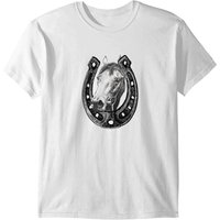 T-shirt Noble Horse Regarde à Travers un Fer à Cheval pour Homme