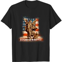 T-shirt St Michael L'archange Drapeau des États-Unis pour hommes