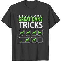 T-shirt pour hommes Great Dane Dog Stubborn Tricks Zip Gift