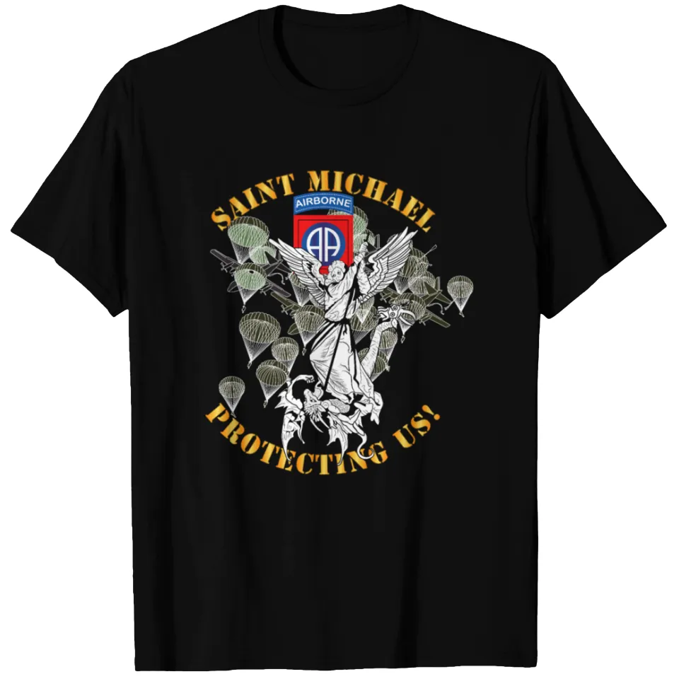 T-shirt 82nd Airborne Div Saint Michael Protecting Us pour hommes