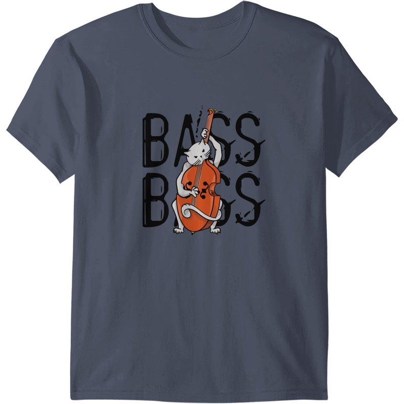 T-shirt Chat Jouant de la Basse pour Hommes — T-shirts pour hommes