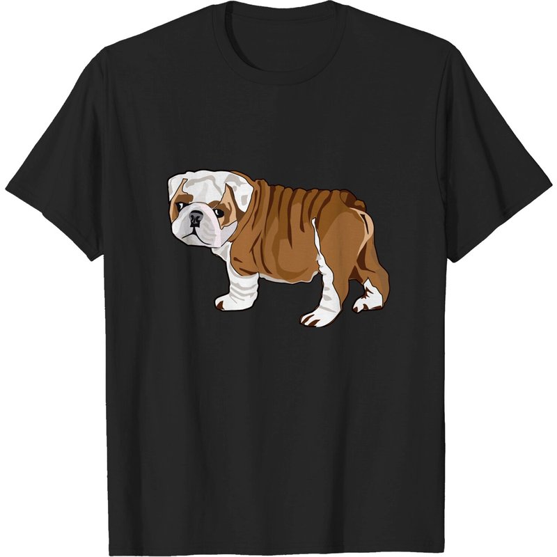 Bulldog Puppy T-Shirt for Men in Black — Mens T Shirts