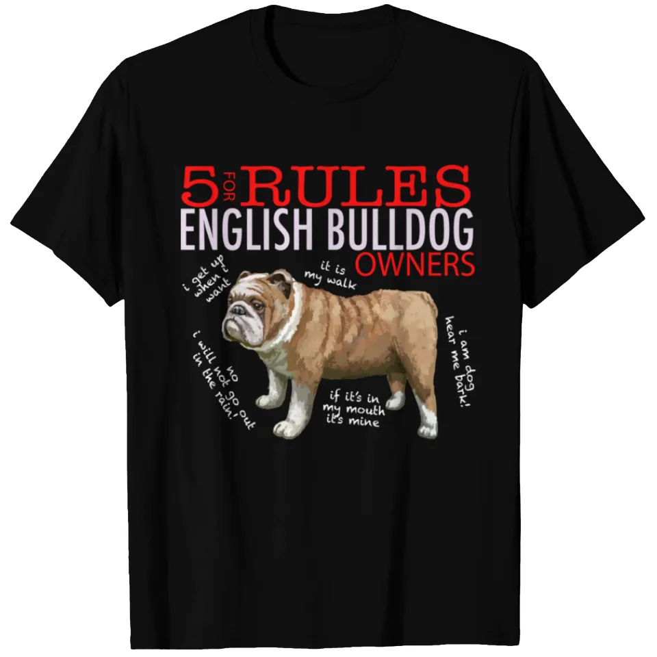 T-shirt 5 Règles Pour Propriétaires de Bulldog Anglais pour Hommes — T-shirts pour hommes
