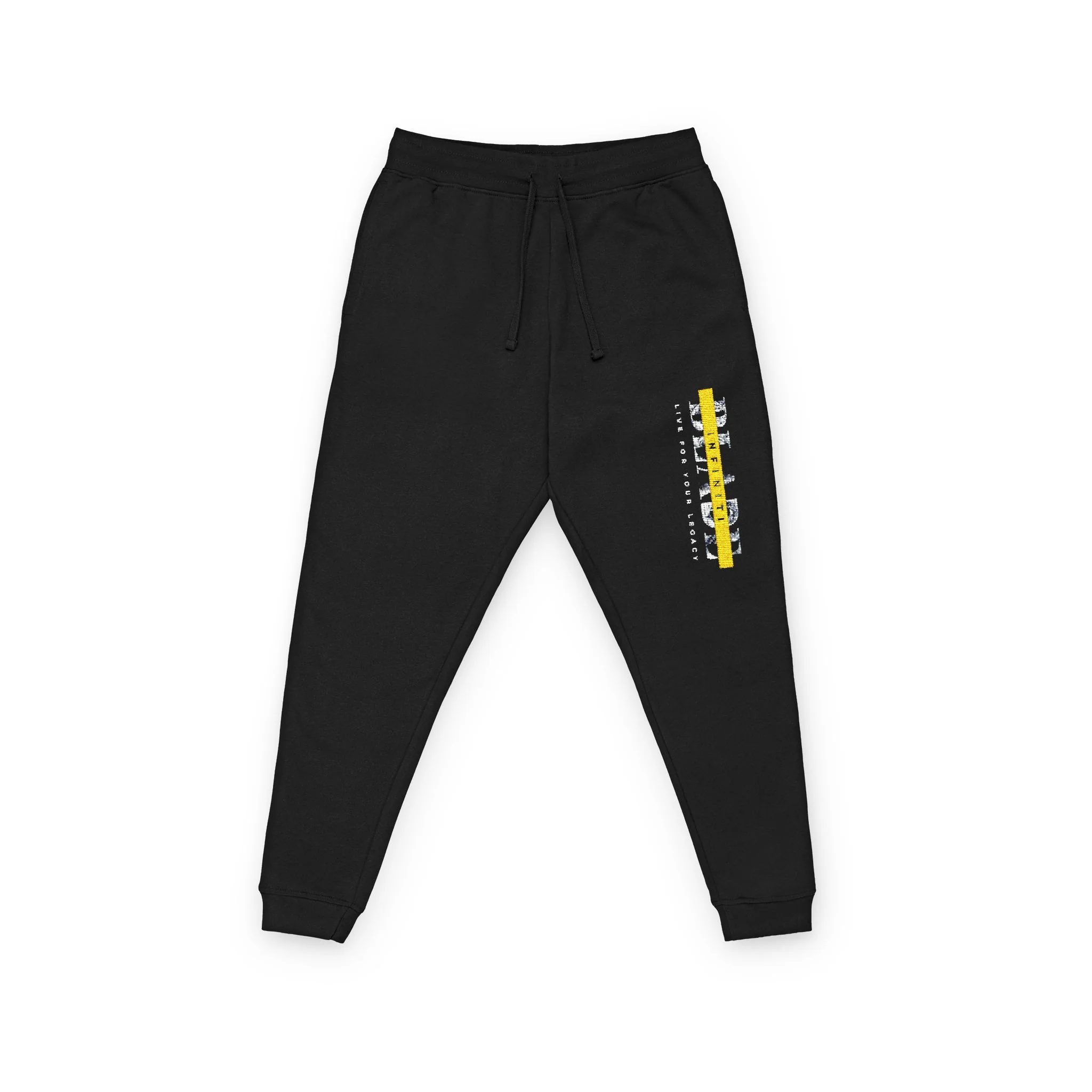 Printify King Essential Broderie Lion Polaire Joggers Noir XS