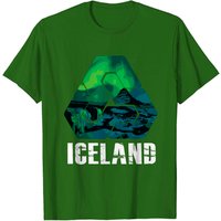 T-shirt Vintage Islande Lumières Nord pour Hommes