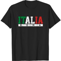 Italia Roma Italian Flag T-Shirt for Men - Black
