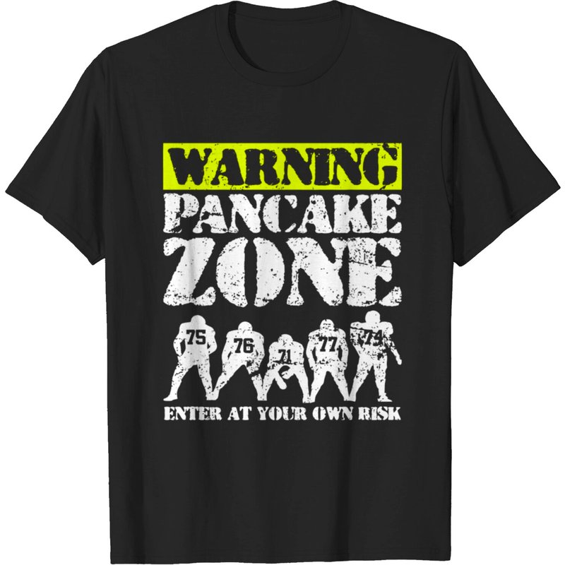 Pancake Zone Funny Offensive Line Football Lineman T-Shirt