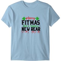 Merry Fitmas Christmas and Happy New Rear Fitness T-shirt for Men — Mens T Shirts
