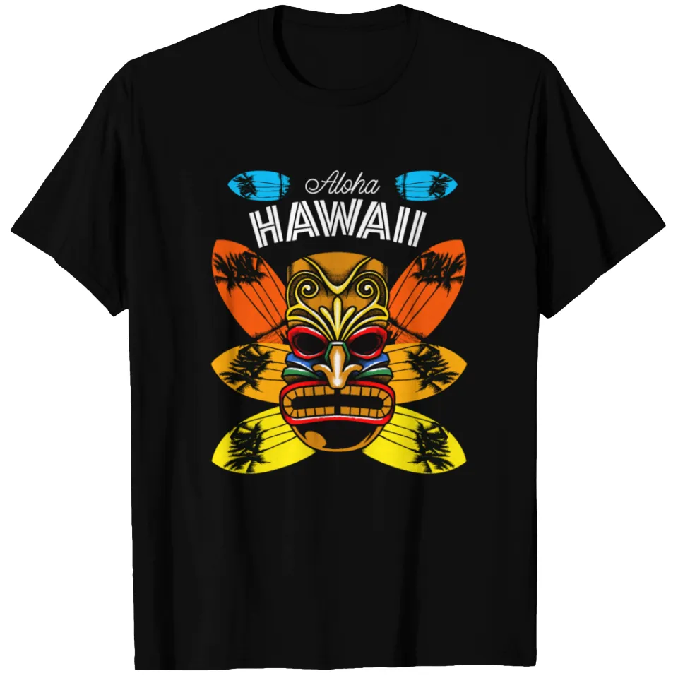 T-shirt Aloha Hawaii Tiki et Surfboards pour hommes — T-shirts pour hommes