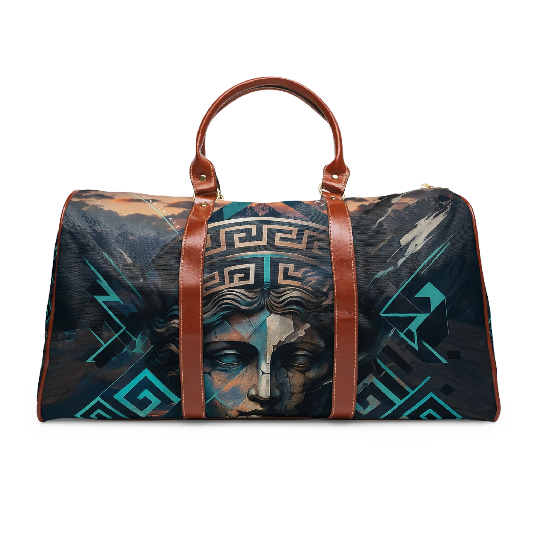 Printify Sac de voyage étanche Dieu grec 20" x 12" Marron — Équipement de conditionnement physique