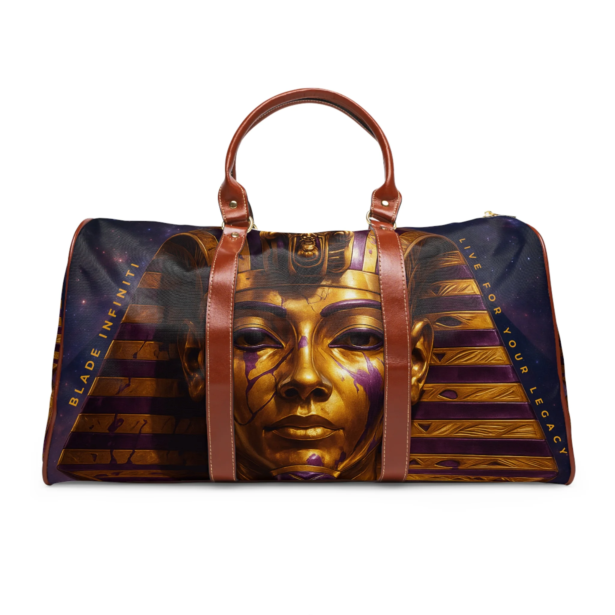 Printify Egyptian God Waterproof Travel Bag 20" x 12" Brown — Fitness Equipment