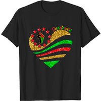 T-shirt Juneteenth avec cœur et drapeau Betsy Ross pour hommes