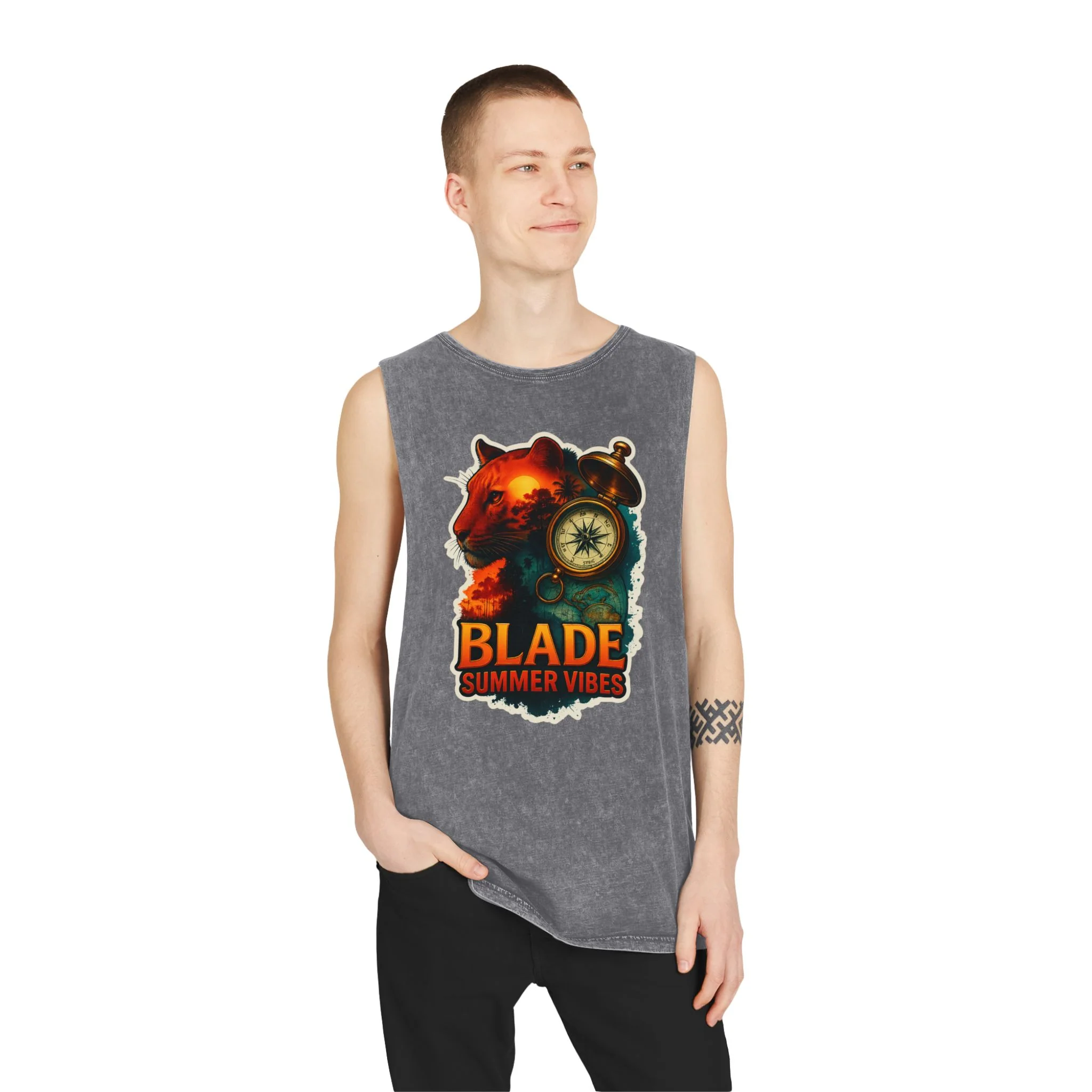 Primal Palms Lion Version 2 Tank Top - Ash Stone - XS — Fashion Accessories
