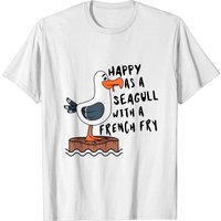 Happy As Seagull With French Fry Men's T-Shirt