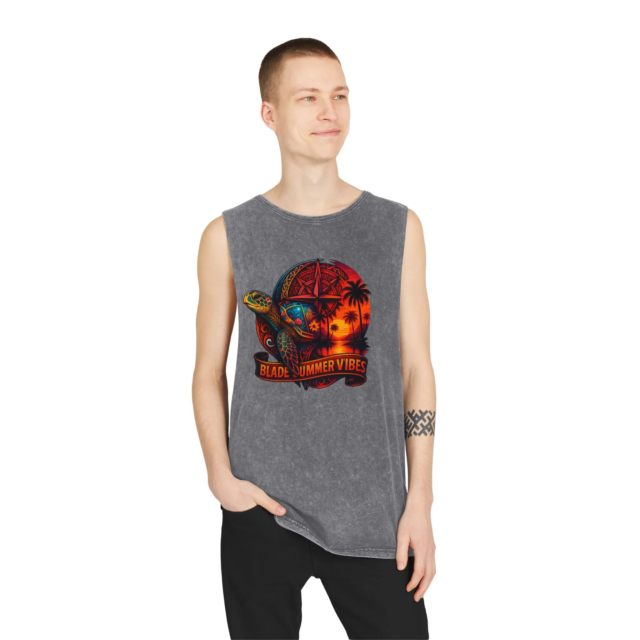 Débardeur tortue aztèque Printify en pierre de cendre - Taille XS — Accessoires de mode