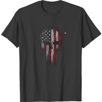 T-shirt Patriote à Drapeau avec Crâne Américain pour Hommes — T-shirts pour hommes