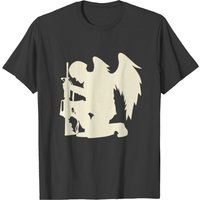 Military Angel Soldier With Wings Kneeling T-Shirt for Men — Mens T Shirts
