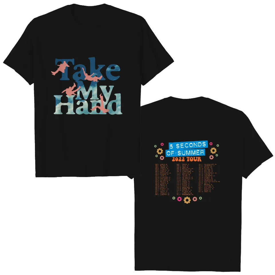 T-shirt 5 Seconds Of Summer Take My Hand World Tour 2022 pour hommes — T-shirts pour hommes