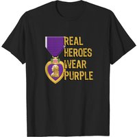 T-shirt Purple Heart Military Real Heroes Wear Purple pour hommes — T-shirts pour hommes