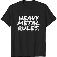 T-shirt Heavy Metal Rules pour hommes en noir — T-shirts pour hommes