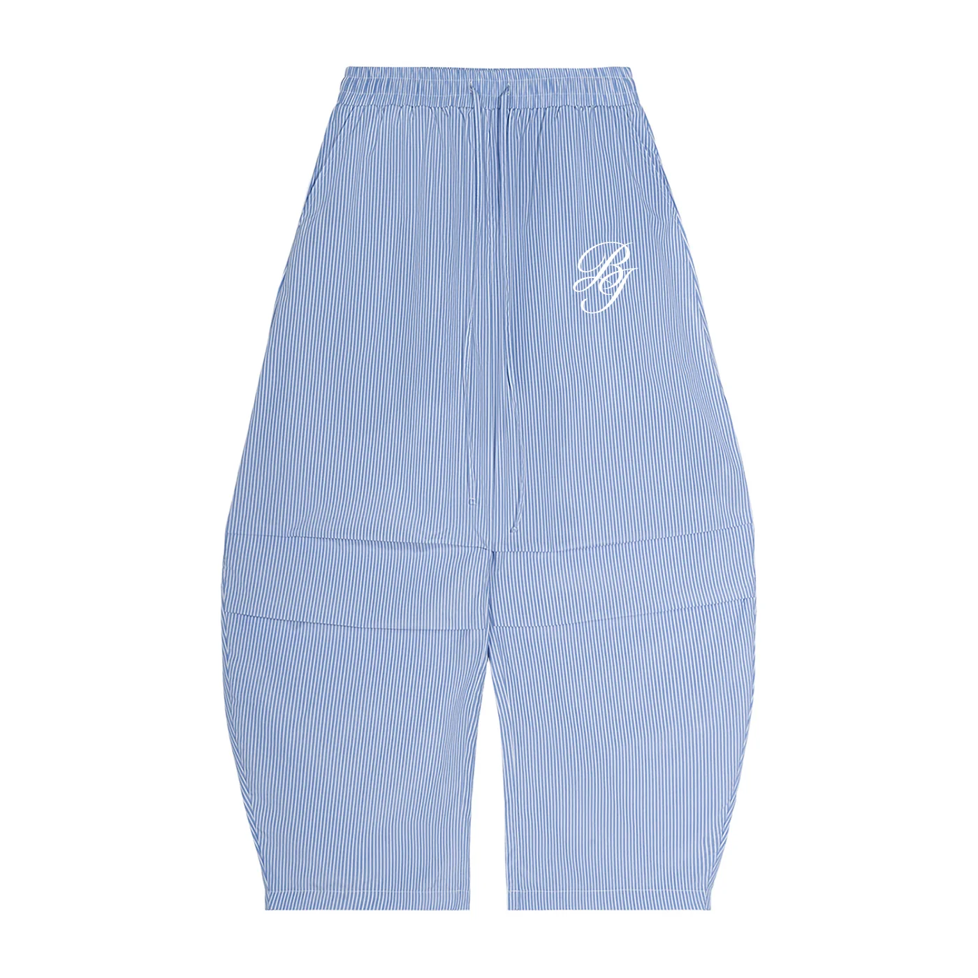 ODMPOD Equilibrium Vertical Stripe Drawstring Barrel Pants Blue S — Fitness Equipment