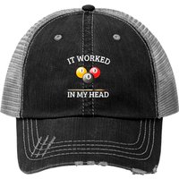 Chapeau Trucker Imprimé It Worked In My Head Pool Billiard — Casquette de baseball