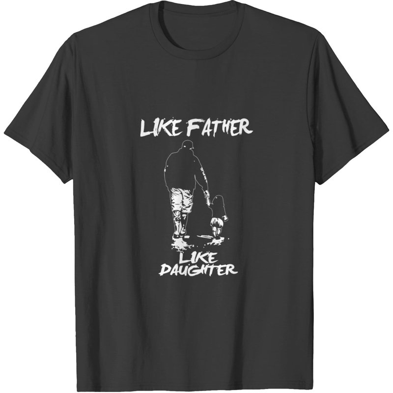 T-shirt Homme Comme Père Comme Fille en Noir