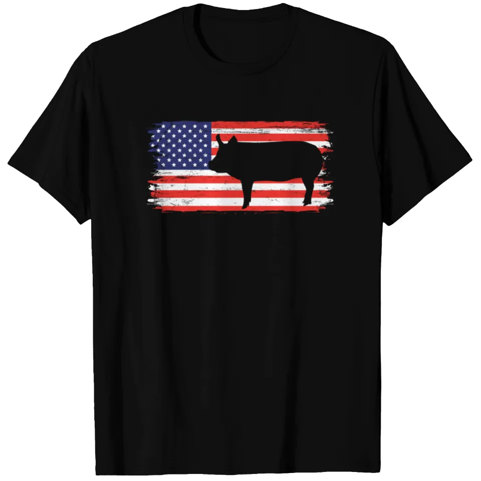 T-shirt Cochon Drapeau Américain pour Hommes — T-shirts pour hommes