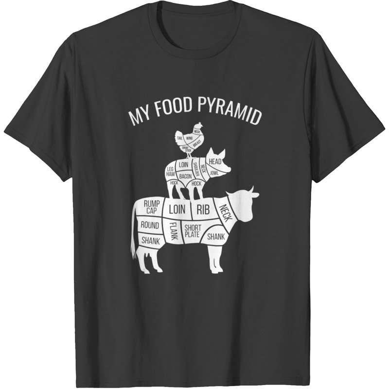 T-shirt drôle Carnivore My Food Pyramid pour hommes — T-shirts pour hommes