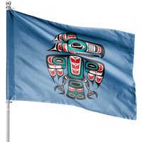 Drapeau de maison Totem du Corbeau natif Haida Tlingit — Drapeaux décoratifs