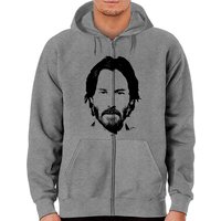 Hoodie zippé portrait pop art de Keanu Reeves pour unisexe — Sweats à capuche pour hommes