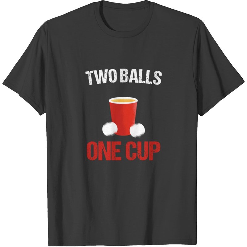Beer Pong Two Balls One Cup T-shirt for Men — Mens T Shirts