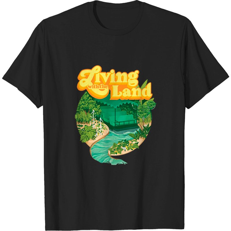 Living With The Land T-Shirt for Men in Black — Mens T Shirts