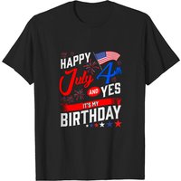 Merica July 4th Birthday Print T-Shirt for Men — Mens T Shirts