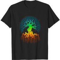 T-shirt Fractal Arbre de Vie pour Hommes en Noir